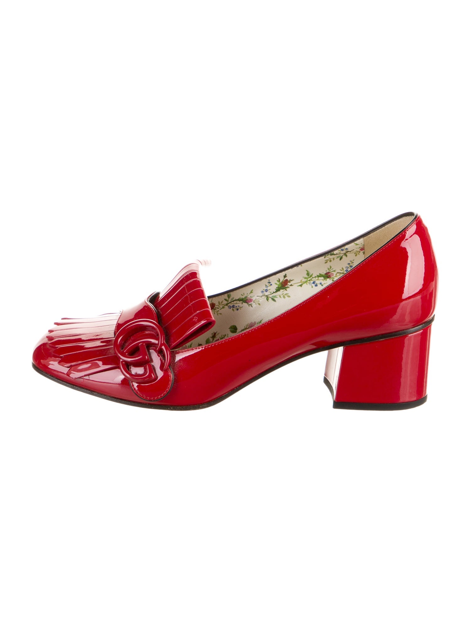 Gucci Double G Logo Patent Leather Pumps
